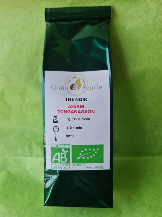 Thé noir biologique : ASSAM de la "Plantation TONGANAGAON"