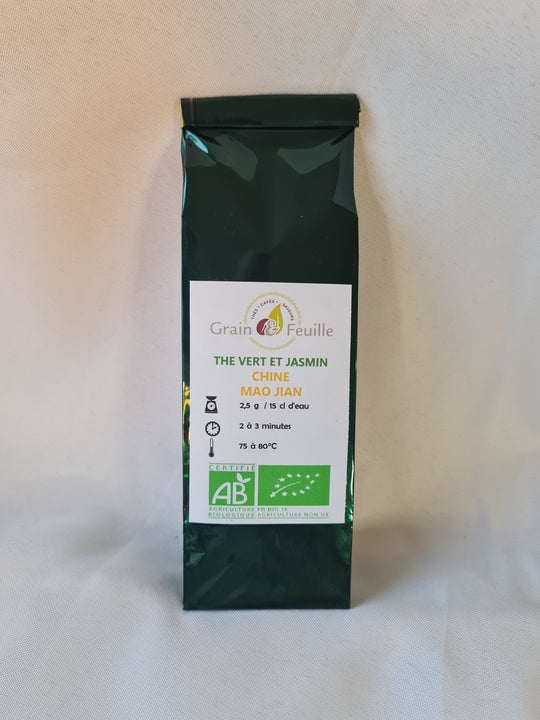Thé vert parfumé biologique  : CHINE THE VERT ET JASMIN MAO JIAN